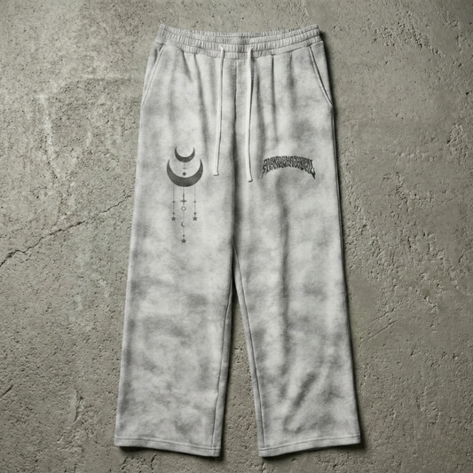 Existential - Dirty Washed Fleece Heavyweight Sweatpants (NEW) - Sweatpants psychedelic streetwear joggers by Phantasmagorical