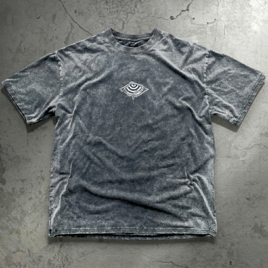 Pink snow wash Embrace The Chaos tee with graphic by Phantasmagorical