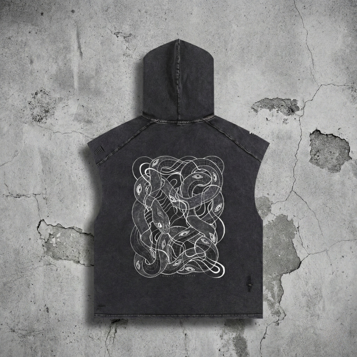 Embrace The Chaos - Snow Washed Boxy Hooded Tank Top - Hooded Tank Top by Phantasmagorical