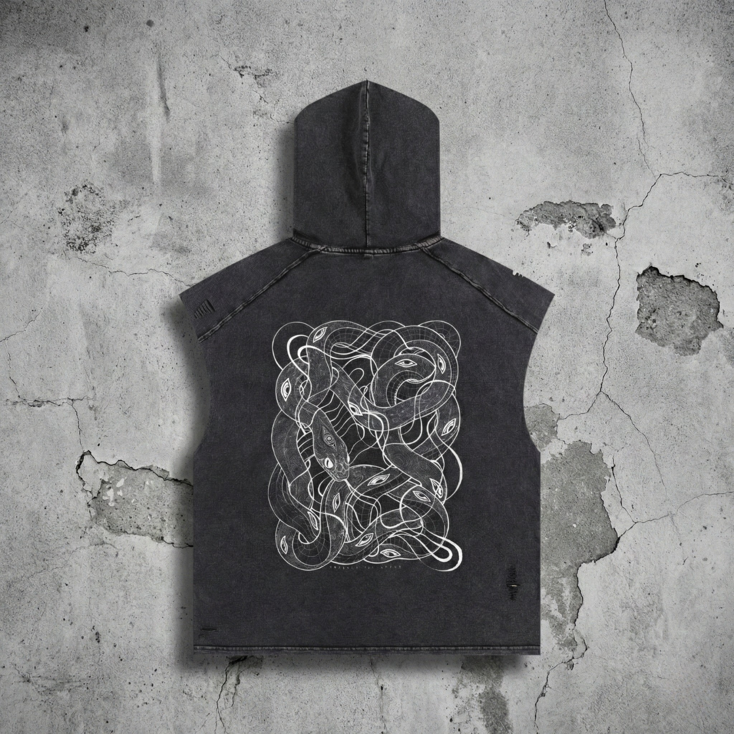 Embrace The Chaos - Snow Washed Boxy Hooded Tank Top - Hooded Tank Top by Phantasmagorical