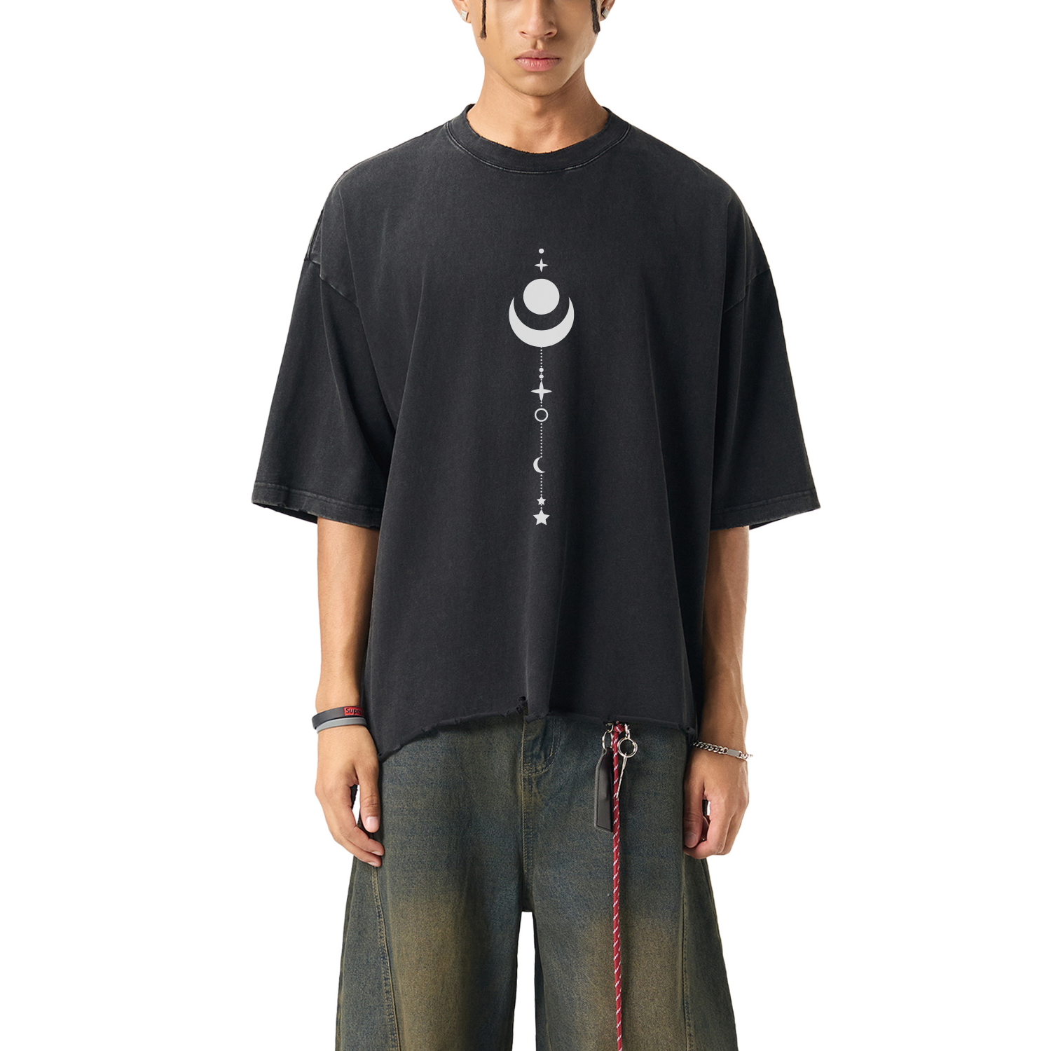 Existential - Snow Wash Raw-Hem Boxy Ultra-Heavyweight T-shirt (NEW) - view 15