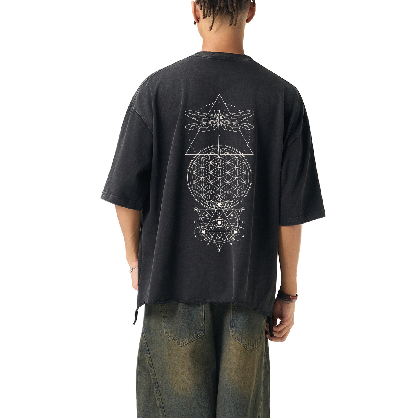 Existential - Snow Wash Raw-Hem Boxy Ultra-Heavyweight T-shirt (NEW) - view 16