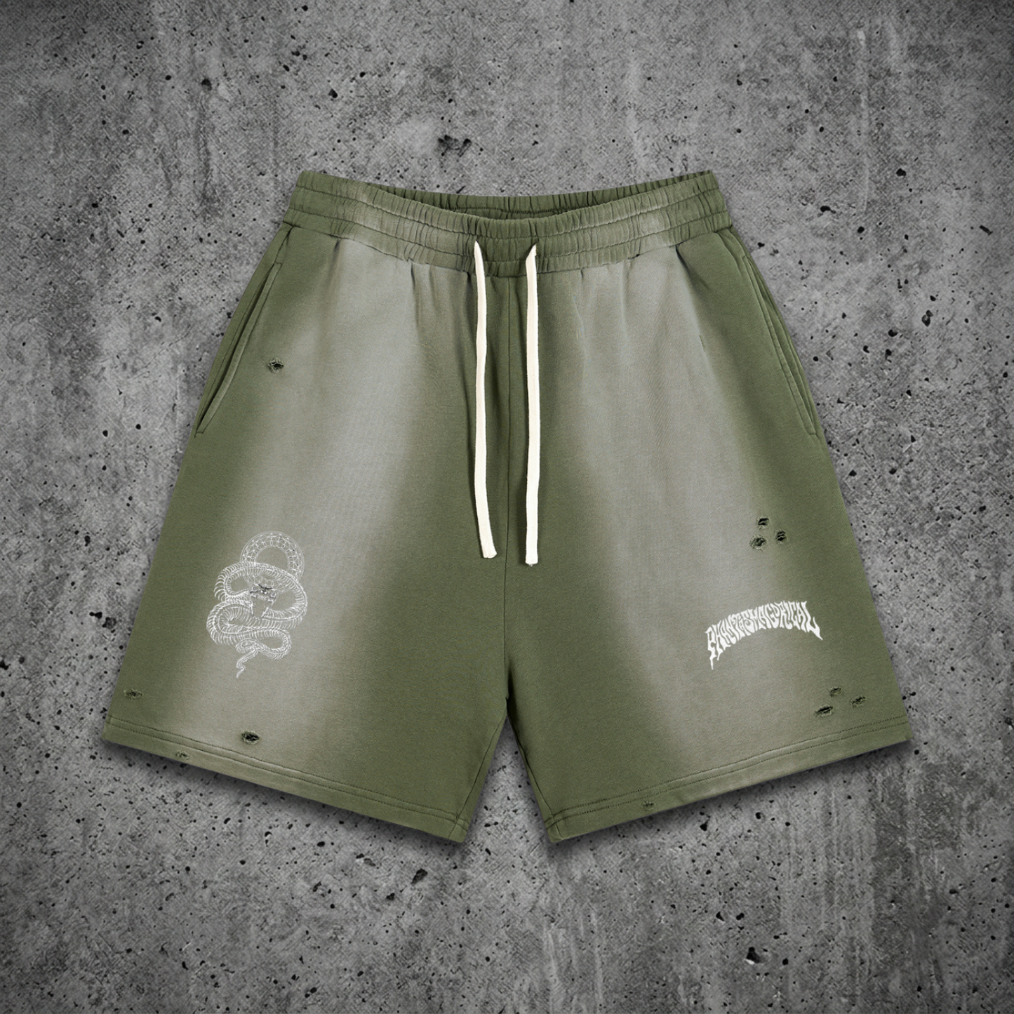 DMT.exe - Sun Fade Heavyweight Distressed Shorts (NEW)