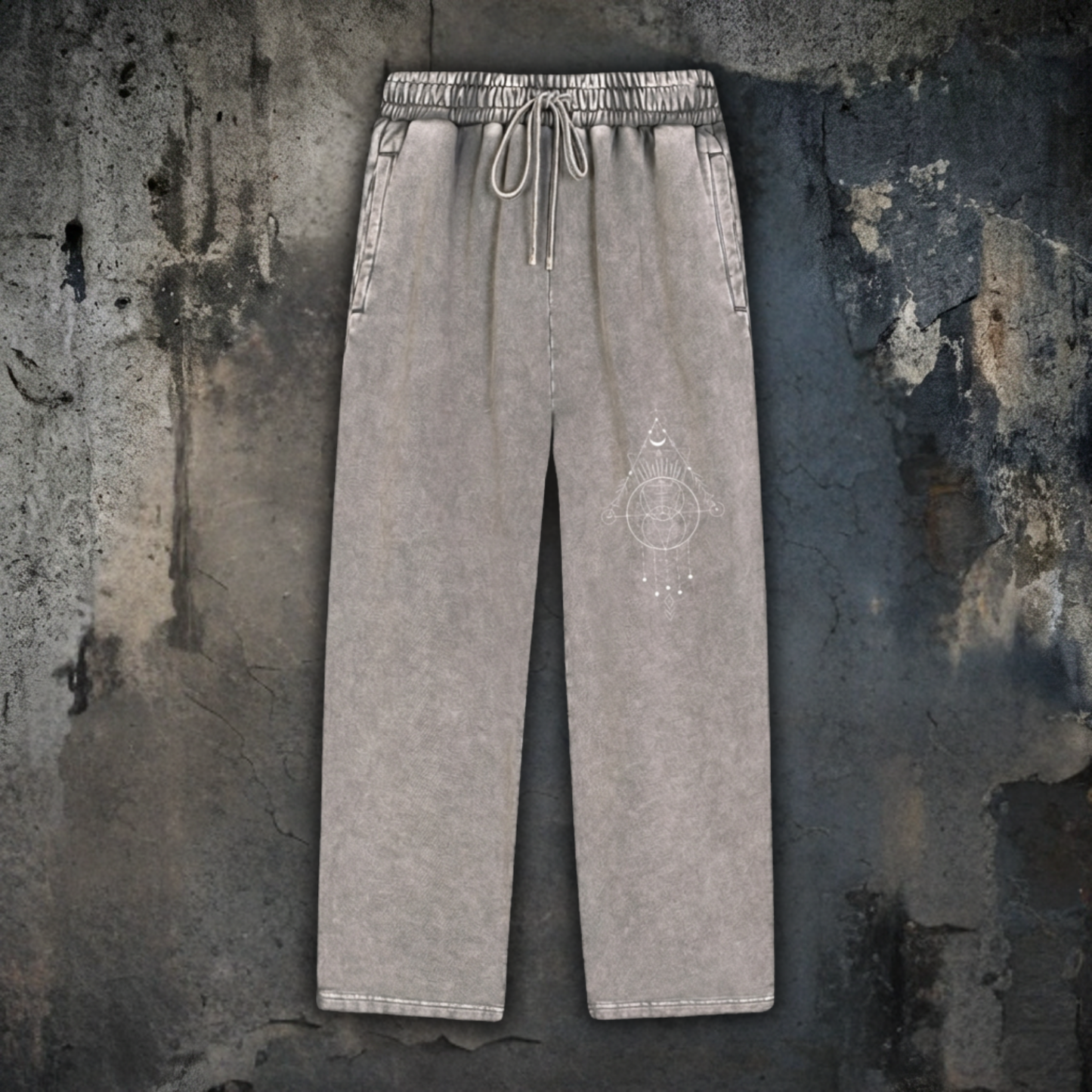 Merkaba Cipher — Snow Wash Heavyweight Baggy Sweatpants