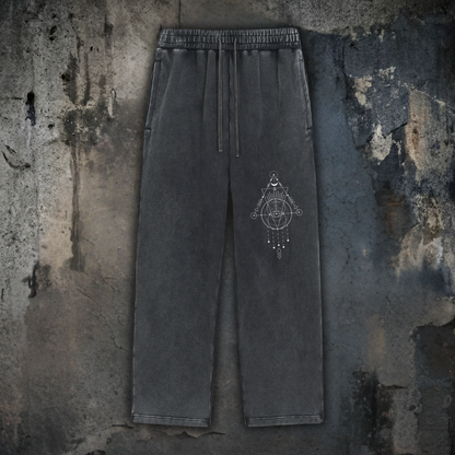 Merkaba Cipher — Snow Wash Heavyweight Baggy Sweatpants