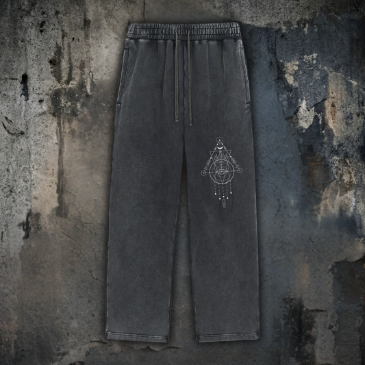 Merkaba Cipher — Snow Wash Heavyweight Baggy Sweatpants