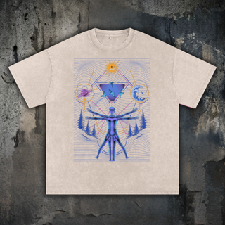 Interconnected - Snow Wash Oversized Heavyweight Tee