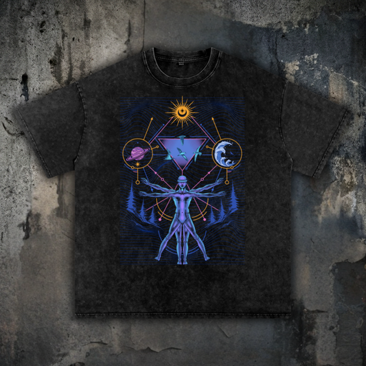 Interconnected - Snow Wash Oversized Heavyweight Tee