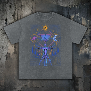 Interconnected - Snow Wash Oversized Heavyweight Tee