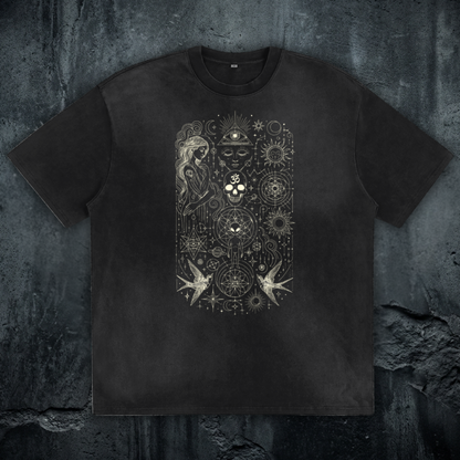 Ethereal Muse - Unisex Sunfaded Loose Fit Heavyweight T-Shirt