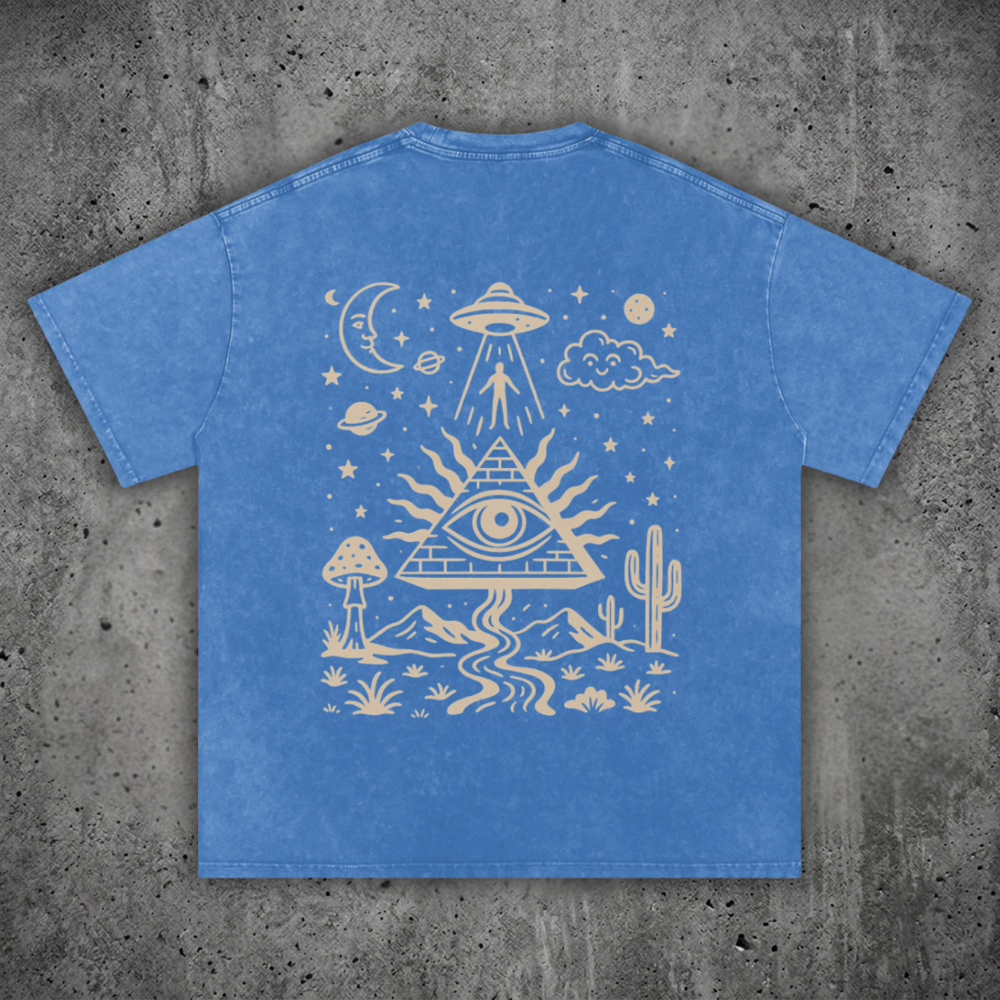 Mystic Signal - Snow Wash Oversized Heavyweight Tee
