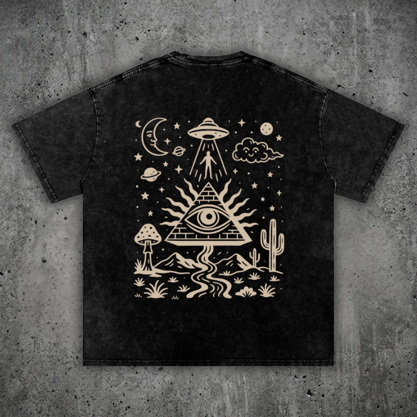Mystic Signal - Snow Wash Oversized Heavyweight Tee