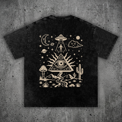 Mystic Signal - Snow Wash Oversized Heavyweight Tee