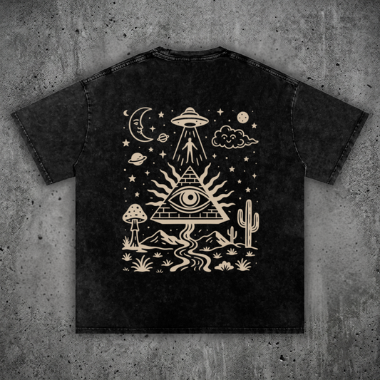Mystic Signal - Snow Wash Oversized Heavyweight Tee