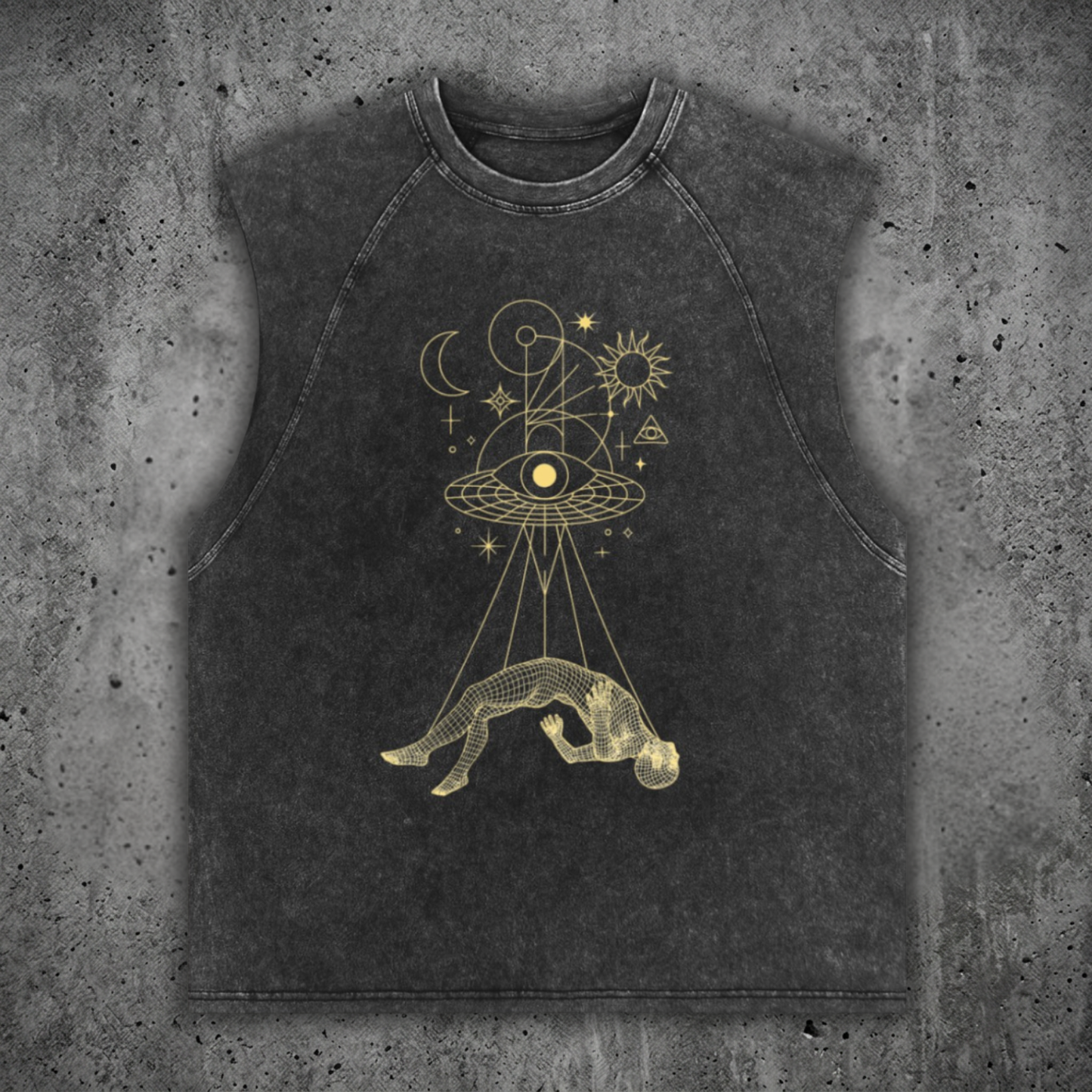 Dimensional Drift - Snow Washed Raw Hem Tank Top