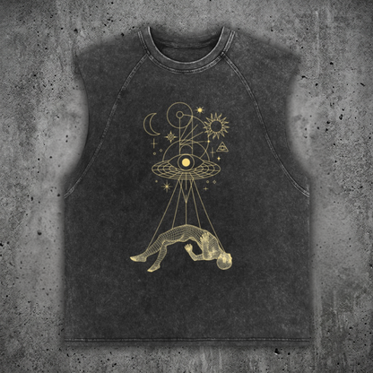 Dimensional Drift - Snow Washed Raw Hem Tank Top