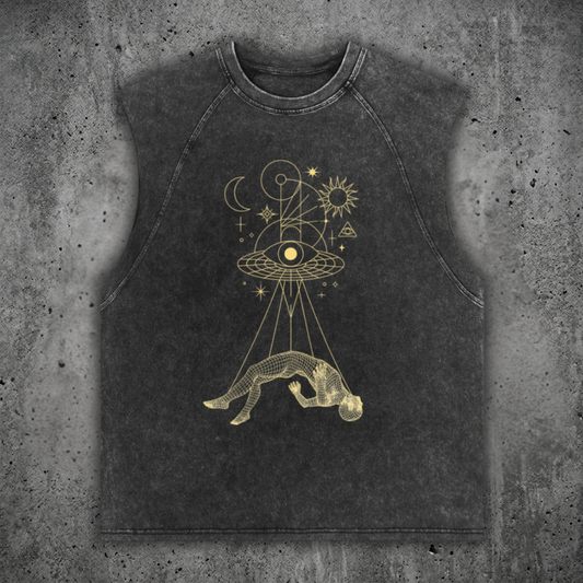 Dimensional Drift - Snow Washed Raw Hem Tank Top