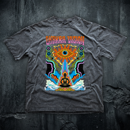 Chakra Vision - Fluffy Vintage Washed Relaxed fit T-Shirt (NEW)