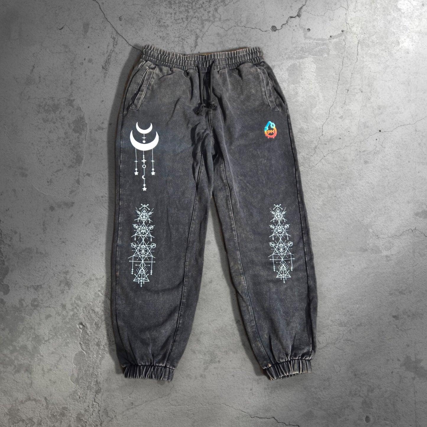 Existential - Snow Wash Heavyweight Jogger Sweatpants - Sweatpants psychedelic streetwear joggers by Phantasmagorical