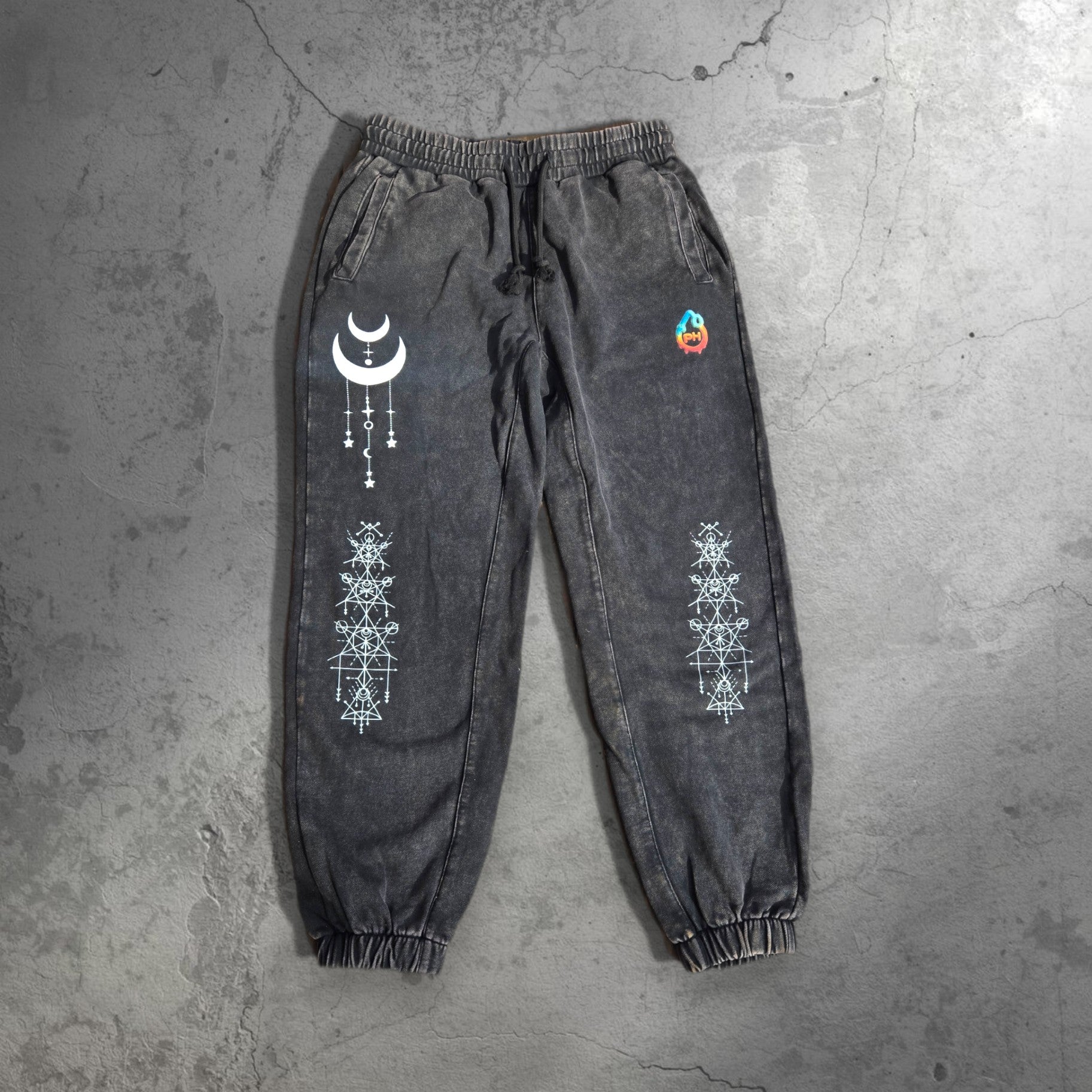 Existential - Snow Wash Heavyweight Jogger Sweatpants - Sweatpants psychedelic streetwear joggers by Phantasmagorical
