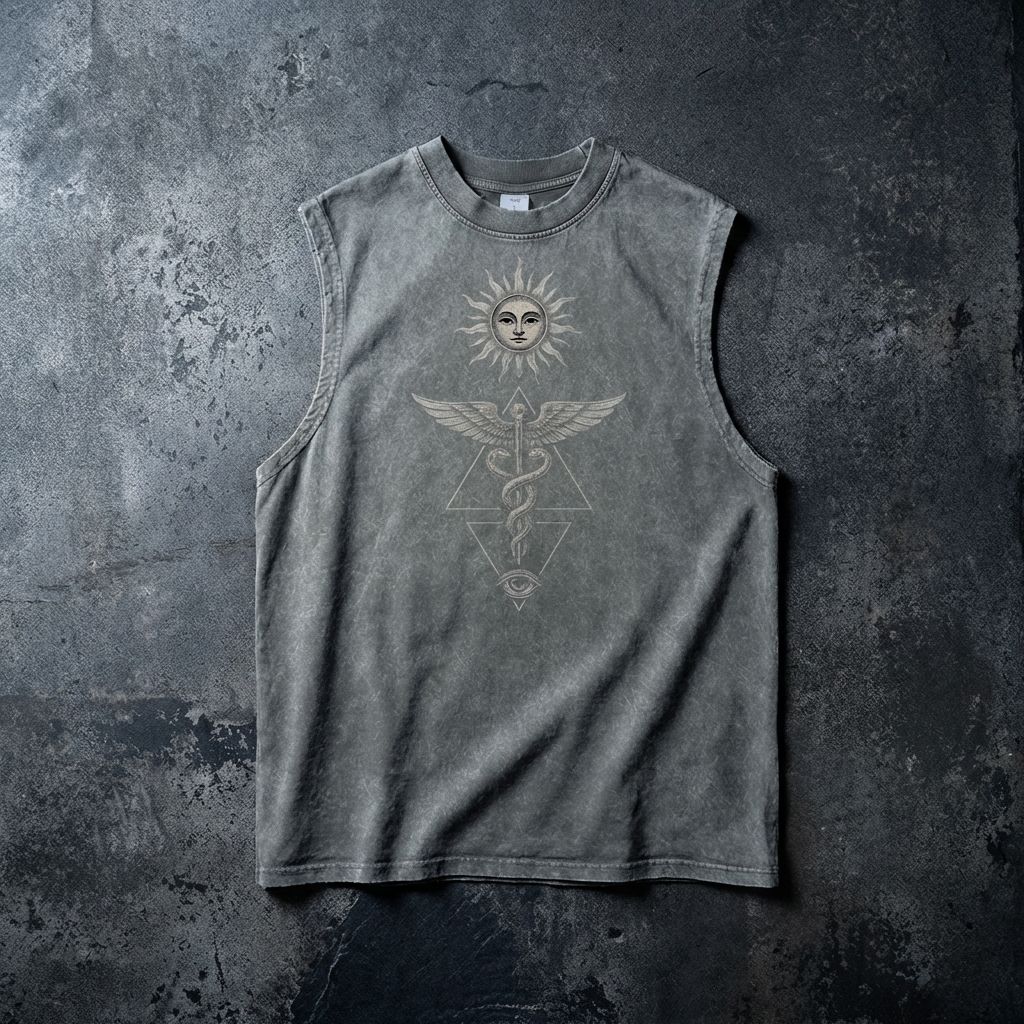 Inner Alchemy - Snow Washed Frayed Hem Tank Top