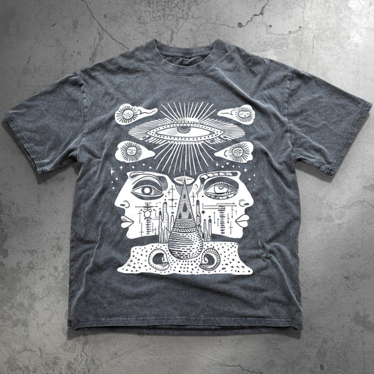 Celestial Vision - Fluffy Vintage Heavyweight T-Shirt - T-Shirt heavyweight vintage washed tee by Phantasmagorical