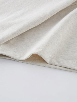 Dissolve The Ego oat gray 425 GSM tee layered hem drape and edge finishing detail