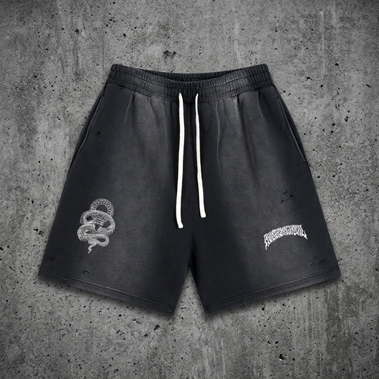 DMT.exe - Sun Fade Heavyweight Distressed Shorts (NEW)