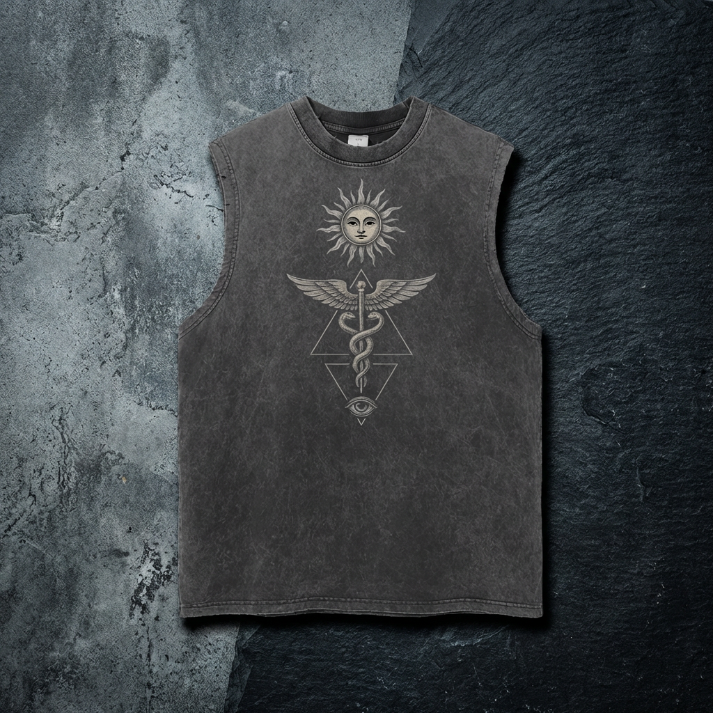 Inner Alchemy - Snow Washed Frayed Hem Tank Top