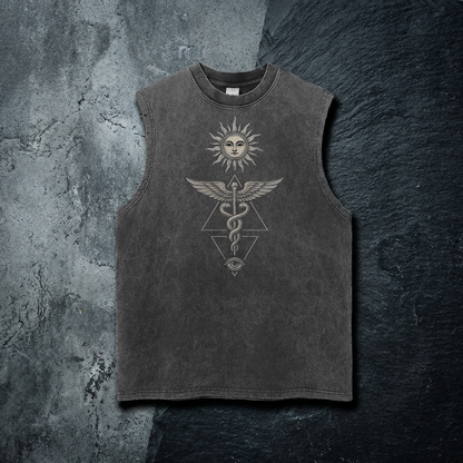 Inner Alchemy - Snow Washed Frayed Hem Tank Top