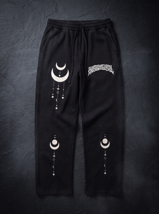 Existential Mineral Wash Waffle Knit Sweatpants, Black, studio flat lay v2