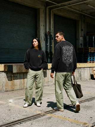 DMT.exe oversized graphic crewneck sweatshirt, 350 GSM heavyweight cotton fleece with a dropped shoulder and oversized fit
