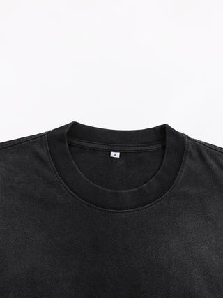 Ethereal Muse - Unisex Sunfaded Loose Fit Heavyweight T-Shirt - detail shot