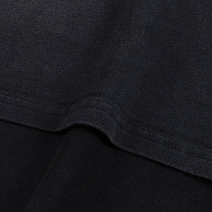 Void Eclipse sunfaded tee side seam and curved split hem detail on heavyweight cotton