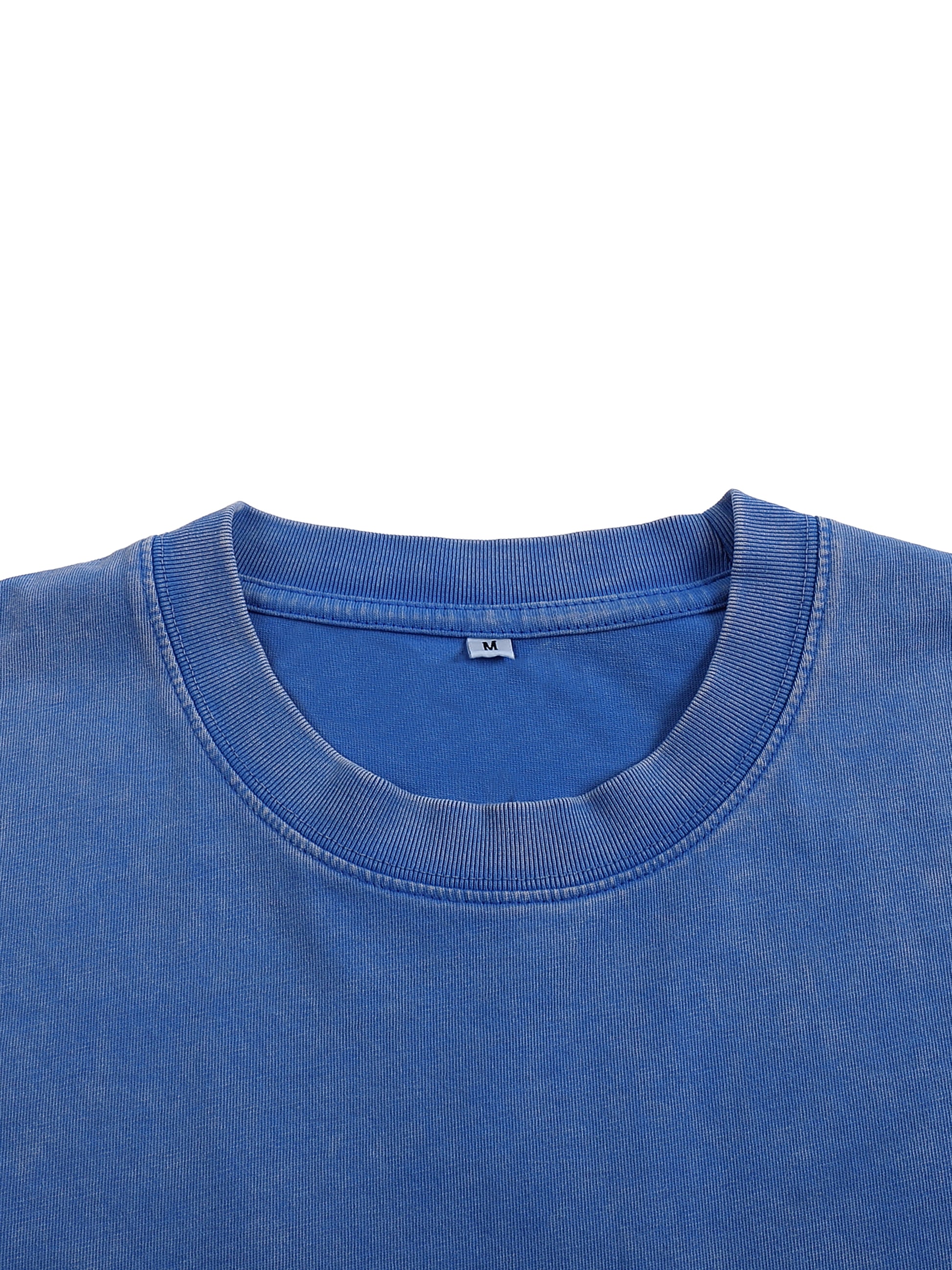 Mystic Signal snow wash tee hem stitching detail
