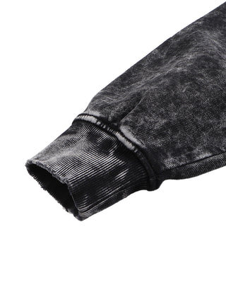 Paradigm Snow Washed Hand-Frayed Heavyweight Sweatshirt NEW - detail close-up hand frayed texture