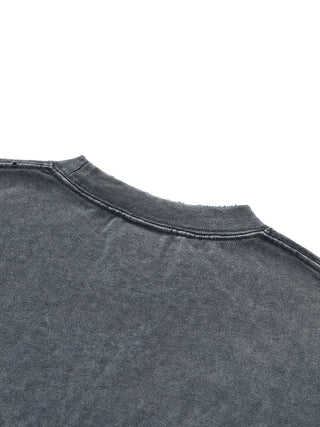 Close-up of Embrace the Chaos snow wash fabric texture
