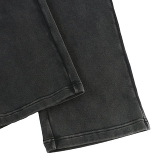 Merkaba Cipher Snow Wash Heavyweight Baggy Sweatpants - waistband and drawstring detail