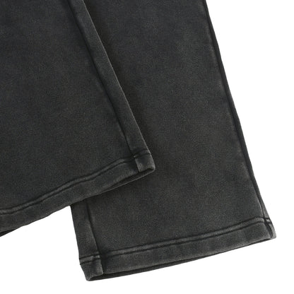 Merkaba Cipher Snow Wash Heavyweight Baggy Sweatpants - waistband and drawstring detail