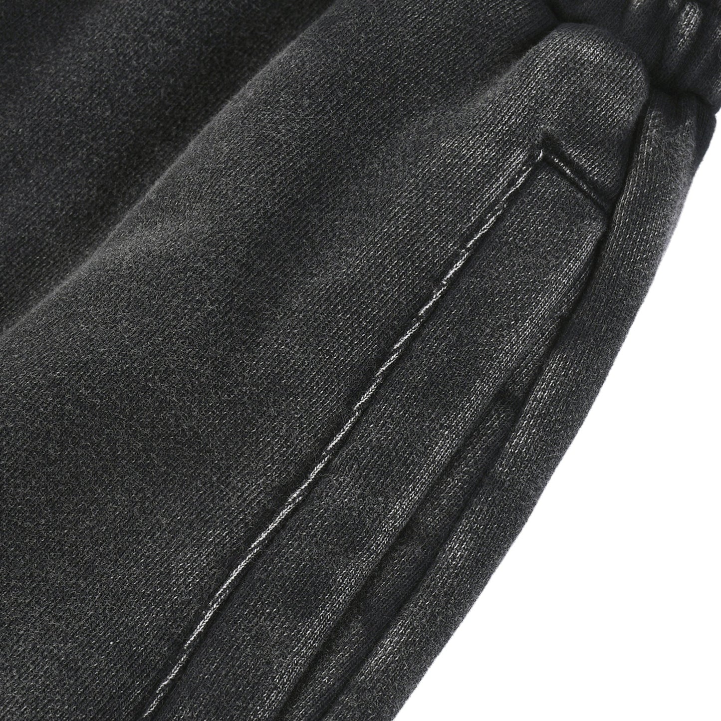 Merkaba Cipher Snow Wash Heavyweight Baggy Sweatpants - detail close-up sacred geometry texture