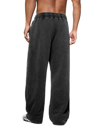 Paradigm Snow Wash Baggy Sweatpants back view in dark gray showing elastic waistband and wide leg