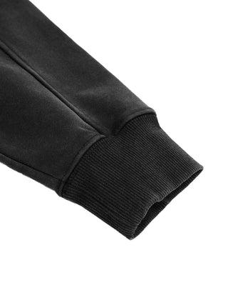 Dreamstate Women's Vintage Hoodie close-up of ribbed cuff detail in charcoal