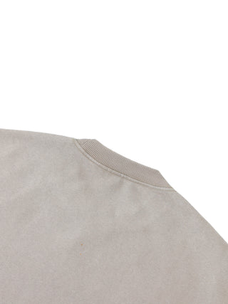 Paradigm crewneck in khaki back view with geometric impossible structure print