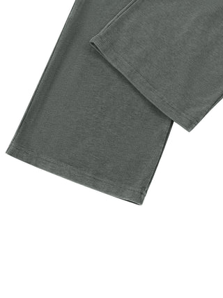Open straight leg hem of the gray Existential waffle knit sweatpants, showing the clean finished cuff