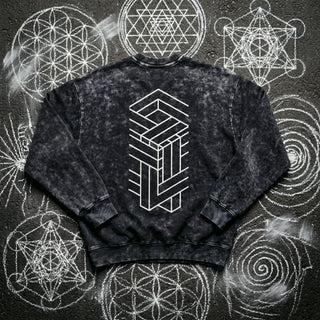 Paradigm Snow Washed Hand-Frayed Sweatshirt, back view