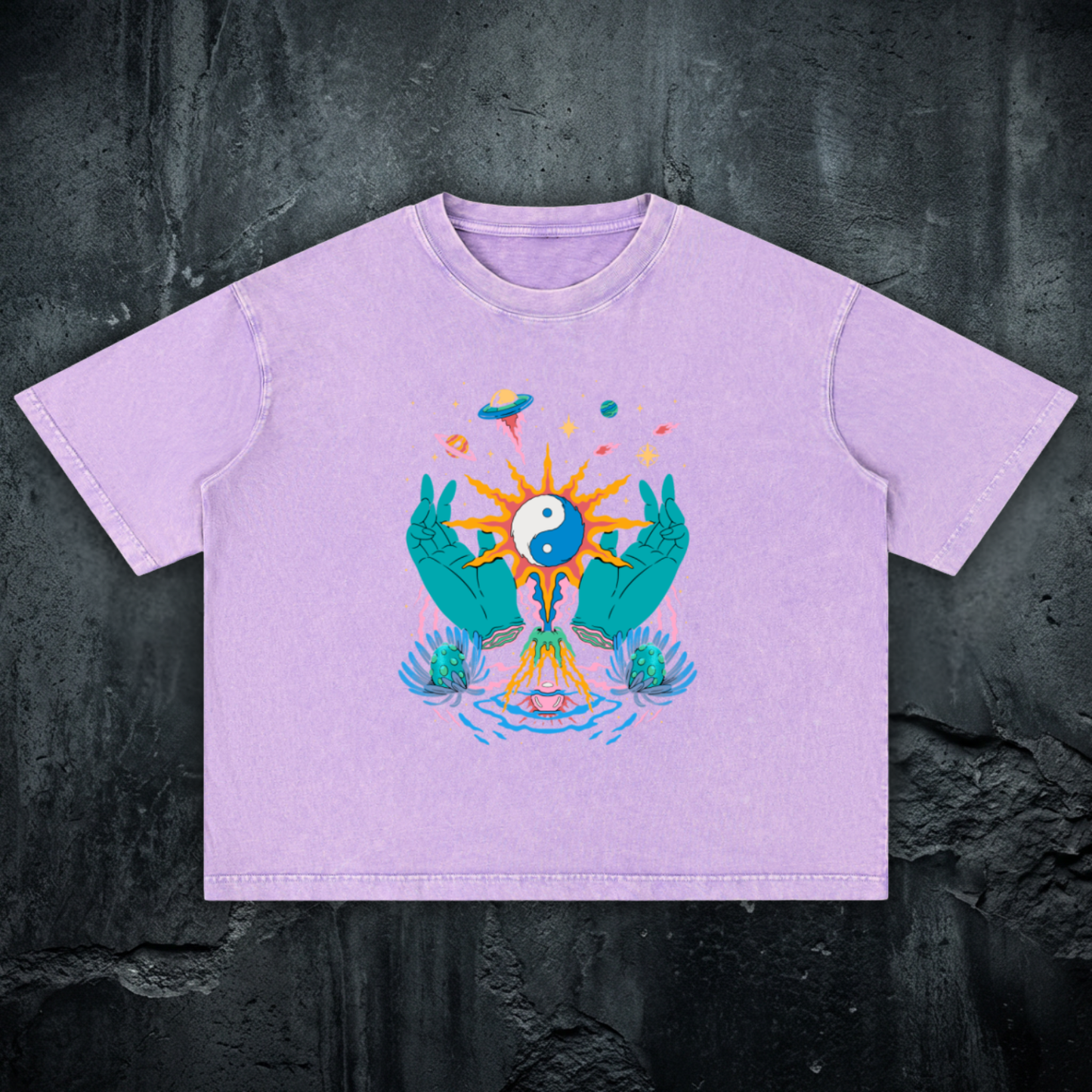 Yin / Yang - Mineral Wash Boxy Cotton T-Shirt