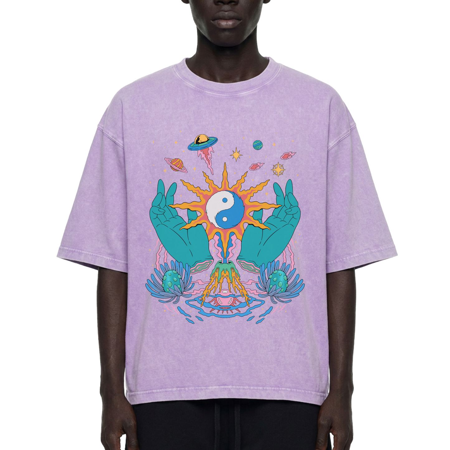 Yin / Yang - Mineral Wash Boxy Cotton T-Shirt