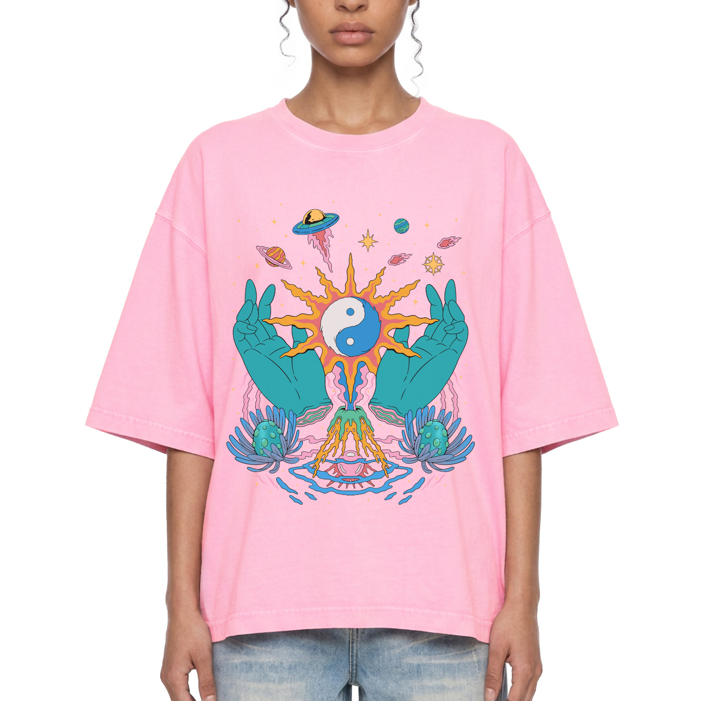Yin / Yang - Mineral Wash Boxy Cotton T-Shirt