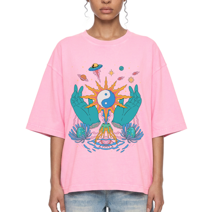 Yin / Yang - Mineral Wash Boxy Cotton T-Shirt