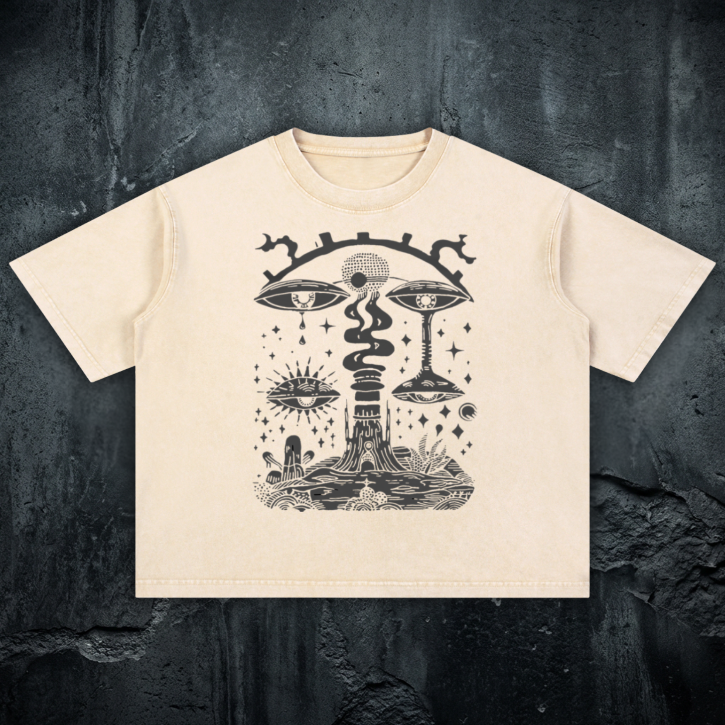Paradoxical Perspective - Dark Mode Mineral Wash Boxy Heavyweight T-Shirt
